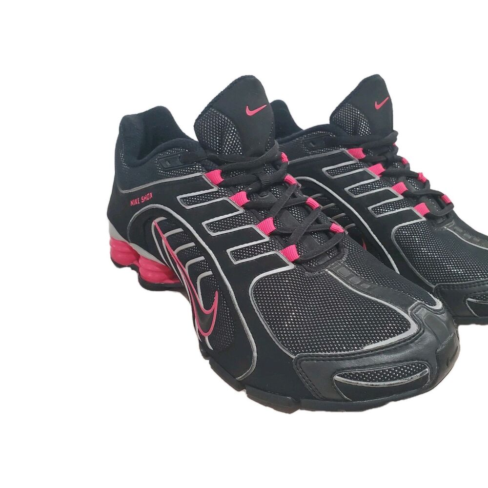 Rare Nike Shox NZ 2010 Women 8.5 Black Sparkle Pink No Insoles Like New One Flaw